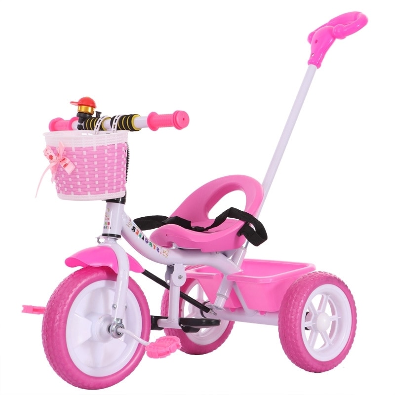 pink three wheel bike